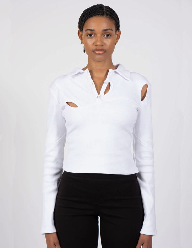 THE RAYE POLO IN WHITE